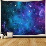 Lahasbja Galaxy Tapestry Blue Starry Sky Tapestry Universe Space Tapestry Wall Hanging Psychedelic Tapestry Mysterious Nebula Stars Wall Tapestry for Living Room Dorm (Blue Galaxy, S/39.4" × 52.4")