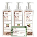 Jiva Black Pearl Shampoo 200 ml With Free Neem Soap | 100% Pure & Natural | Cleanses Scalp & Adds Volume To The Hair | Promotes Hair Growth, Prevents Hair Loss & Premature Graying (Pack Of 3)