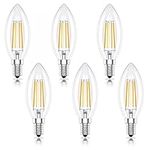 Huoqilin E14 Led Dimmable Light Bulb,SES Small Edison Screw Candle Bulbs,4W,40W Incandescent Equivalent,2700K Warm White,400lm,6 Count (Pack of 1)