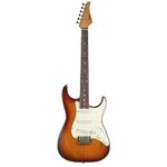 EART Solid-Body Electric Guitar SSS Single Coil Pickups Guitar with 6 Guitar String, Right-Handed Rosewood Fingerboard in Sunburst for Pop, Blues, Light Rock