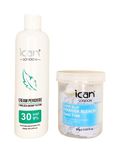 ICAN LONDON PROFESSIONAL CREAM PEROXIDE 30 VOL 9% 250 ML + RAPID BLUE POWDER BLEACH (JAR)80 G SET