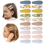 Baby Hair Clip, 20Pcs Cute Hair Clips for Girls, Floral Print Snap Hair Clips Cloth Metal Hair Clips Hair Pins Hair Accessories for Baby Toddler Kids (light colour)