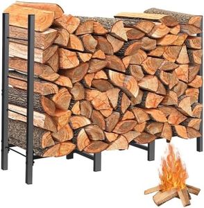 ULIOK 4ft Firewood Rack Outdoor Indoor Holder for Fireplace Wood Storage, Firewood Storage Brackets Kit, Heavy Duty Logs Stand Stacker Holder for Outdoor Indoor Patio Deck wood storage firewood rack