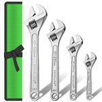 SWANLAKE 4-Piece Adjustable Wrench Set, CR-V Steel, Crescent Wrenches Set(6-inch, 8-inch, 10-inch, 12-inch)