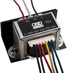 OSD Black 100W Indoor 70V Commercial Matching Transformer (6inch Cable Leads, 100W-20W Taps, Corded Electric)