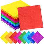 320 Pieces 8 Colors Rainbow Color Cocktail Napkin Beverage Luncheon Paper Napkins Assorted Colors Party Napkin for Party Favors