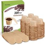 Unbleached K cup Coffee Paper Filters with Lid Disposable for Keurig Reusable K Cup Filters, Disposable Keurig Filters Unbleached, Fits All Keurig Single Serve Filter Brands (300 pack)