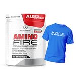 Muscle Transform Amino Fire Advanced BCAA Supplement with Glutamine - Pre/Post Workout & Intra Workout Supplement | Muscle Recovery Drink with Amino Acids | Muscle Protein Synthesis - Lean Muscle - Improved Performance - Hydration for Men & Women [30 Servings, Watermelon] Free Gym Sports T-Shirt