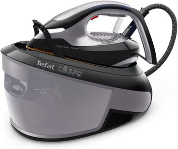 Tefal, Express Vision, Steam Generator Iron, 1.8L water tank, 7 Bar, 130 g/min continuous steam & 500 g/min steam boost, 2 min heat-up, Black and Blue, SV8153G0