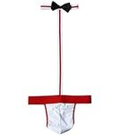 Olens Men's Sexy Collared Bow Tie Manikini Swimsuit Thong Halloween Costume