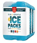 Ice Packs for Lunch Bags - Original Cool Pack | Slim & Long-Lasting Reusable Ice Pack for Lunch Box, Lunch Bag and Cooler | Freezer Packs for Coolers (Set of 8)