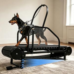 HSAUPI Dog Treadmill for Large Dogs with Foot Brake - Non-Motorized Treadmill for Dogs with Wide Plastic Slatmill, Safety Guard and 5-Level Incline to Keep Active and Fit - 500 LBS Capacity