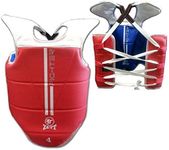 ZETT Reversible TKD Chest Guard Boxing MMA Body Protector Martial Arts. (Red/Blue, 5)