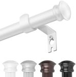 CorkLatta White Curtain Rods for Windows 30 to 88 Inches with Brackets,Decorative 5/8 Inch Diameter Window Curtain Rods for Bedroom, Room Divider, Living Room, Kitchen, Bathroom