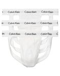 Calvin Klein Men's Cotton Stretch 3-Pack Jock Strap, 3 White, Small