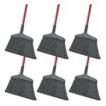 Libman Commercial 997 Wide Commercial Angle Broom, 55" Length, 15" Width, Black/Red (Pack of 6)