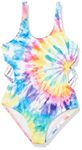 Hobie Girls One Piece Swimsuit, Multi//to Dye for, 16