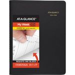 AT-A-GLANCE 2024-2025 Academic Appointment Book Planner, Weekly (Jul 2024-Aug 2025), Quarter-Hourly, 8-1/4" x 11", Large, Black (709570525)