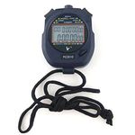 JZK Professional Digital Sport Stopwatch Timer, 2 Rows 10 Memory, Countdown Alarm, battery + hang rope, PC2810