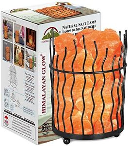 Himalayan Glow 1332 Piller Salt Basket Lamp, Standard, Amber Glow