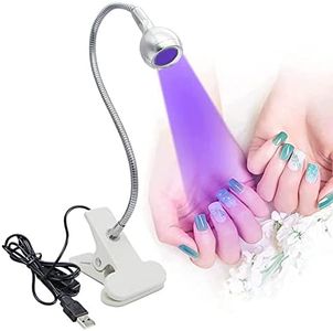 Brokimis UV Light for Nails, Mini UV Lamp for Gel Nails LED Curing Lamp with Flexible Gooseneck & Clamp 3W Portable Small Manicure Nail Dryer for Resin Curing Nail Art