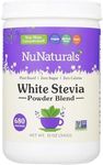 NuNaturals White Stevia Powder, Plant-Based Sugar Substitute, Zero Calorie Sweetener, 12 oz