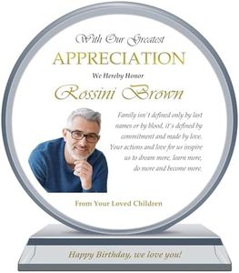 Personalized Appreciation Gift Plaque with Photo for Happy Retirement Boss, Employee, Pastor, Pure K9 Crystal Clear Glass Circle Award with custom Name and Company LOGO (M - 7")