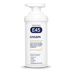 E45 Cream For Dry, Flaky Skin, Suitable for Eczema, Itchy Skin, Dry Psoriasis, Sunburn, 500g Moisturiser Pump