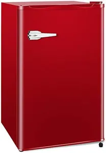 Antarctic Star Mini Upright Freezer -2.3 cu.ft Compact freezer with Removable Shelves and Adjustable Thermostat,Better for Home/Kitchen/Office(Red)