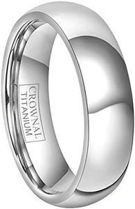 CROWNAL 4mm 6mm 8mm Titanium Wedding Couple Bands Rings Men Women Dome Polished Engraved I Love You Comfort Fit Size 4 To 16, Alloy,Titanium, titanium