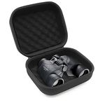 CASEMATIX Protective Binoculars Case with Impact-Absorbing Foam Interior - Hard Shell Binocular Case with Reinforced Zippers, Comfortable Rubber Travel Handle and Accessory Bag - Case Only