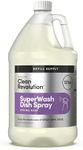 Clean Revolution Dish Spray, Refill Supply, Powerful Formula Cuts Through Grease, Spring Rain, 128 Fl Oz