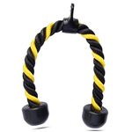 ABB INITIO GYM Fitness Equipment Tricep Rope Strength Training Bodybuilding Exercise Machine Attachment (Yellow)