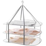 Foldable Hanging Mesh Dryer, Sweater Drying Rack 3-Tier Network Foldable Drying Basket Racks for Sweater,Toy,Socks, Feather Jacket,Outdoor, Indoor, Potable (1)