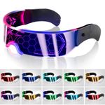 MEYDLL LED Glasses Light Up Glasses 7 Colors 4 Modes Luminous Glasses for Party Halloween Bar Club Concert Cosplay