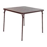 Flash Furniture Folding Card Table - Brown Foldable Card Table Square - Portable Table with Collapsible Legs