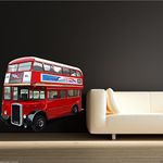 FULL COLOUR LONDON RED BUS UK TRANSPORT WALL STICKER DECAL MURAL TRANSFER PRINT WSD48