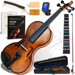 AKLOT Hourglass 4/4 Violin Set: Ergonomic Body, Solid Spruce Top Fiddle, Maple Back, Acoustic Beginner Violin with Hard Case, Lesson Book, Bow, Shoulder Rest, Tuner, Fretboard Stickers, Glossy Brown