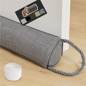 Gorilla Grip Heavy Duty Door Draft Stopper, Blocks Hot Cold Air Wind Noise for Gaps Up to 3” Under Doors, All Season Bottom Drafter Blocker, Easy Install Stoppers, Home Room Essentials, 32” Slate