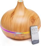 Inditradition Aromatherapy Humidifier Diffuser For Home | Ultrasonic Essential Oil Aroma Diffuser for Home (With Multi-colour LED, 6 Inches Long, 550ml Tank) - Wooden Oak Brown