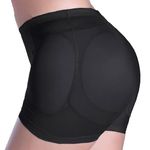 Sensual Lady Women's Butt Lifter Padded Panties, Butt Hip Enhancer Padded Underwear Push Up Panties | Removable Sponge Pads | Skin/Black (XXXL, Black)