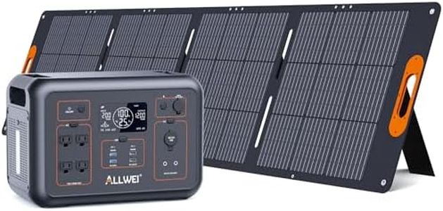 ALLWEI LiFePO4 Portable Power Station 1200W with 1 * 200W Solar Panel, Fast Charge in 1.5Hrs, 1008Wh Solar Generator(Peak 2400W), 4* AC Outlet, Home Backup Battery for Emergency RV Camping Off-grid