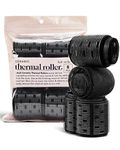 Kitsch Ceramic Thermal Hair Rollers - 8pcs Black (Rod, 1.5/2/2.25-inch, Ceramic, Self Grip, Hair Roller, For Long Hair, Volume, Assorted Size, Pack of 8)