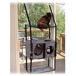 K&H PET PRODUCTS EZ Mount Penthouse Townhouse 4 Shelf Window Mount Cat Tree Cat Furniture