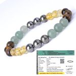 SAINTIMO ® Money Magnet Crystal Bracelet Certified Unisex for Wealth Income & Prosperity Citrine, 8mm Crystal 24 Beads with Certificate (Money magnet bracelet)