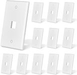 NataLink Ethernet Keystone Wall Plate 1-Port, RJ45 Wall Plate Single Gang Ethernet Wall Outlet Cover for RJ45 Keystone Jack and Modular Inserts White 12-Pack
