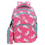 Chris and Kate Unicorn Printed Fashionable School Bag for Boys, Girls Childern Unisex Kids, Suitable for Tuition, Picnics and Casual Outings with a Free Stationery Pouch and Rain/Dust Cover Backpack