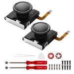 GuliKit Switch Joystick Replacement,No Drift,ThumbStick for Switch Joycon Controller&Switch OLED/Switch Lite(1 Pair),Left/Right Hall Effect Sensor Joystick Repair Kit/Tools,Thumbstick Caps - 1 Pair