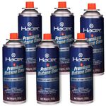 Hacer 6 x 250g Butane Gas Can for Camping Stove High Pressure Flame Portable liquefied Refill Canister Welding Fuel Gas Torch Lighter (Pack of 6)