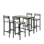 SoBuy OGT14-HG, Bar Set-1 Bar Table and 4 Stools, Home Kitchen Breakfast Bar Set Furniture Dining Set